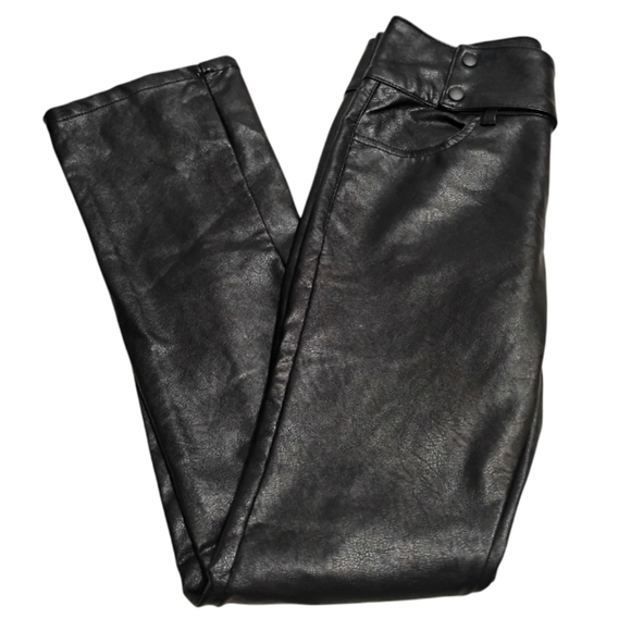 Urban Outfitters | EUC | Y2K Low Rise Faux Leather Belted Boot Cut Pant | Size 4 - Picture 1 of 16